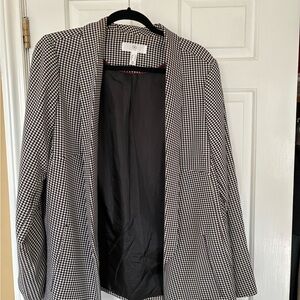 Addition Elle Black and White Houndstooth Blazer